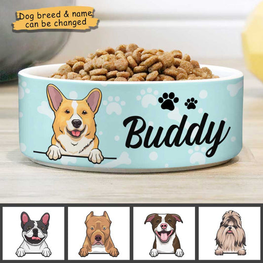 Custom Dog Bowls Paw, Personalized Dog Bowl, New Dog Gift, Dog Food Bowl, Dog Water Bowl, Pet Bowl, Dog Lovers Gifts, Ceramic Pet Bowl