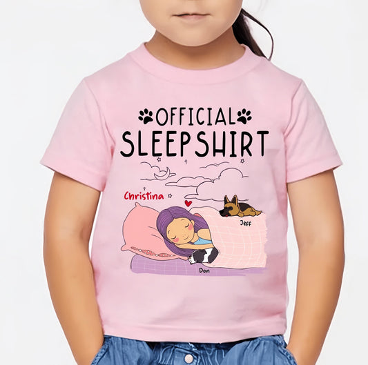 Toddler T-shirt, Custom Dog Sleep Shirt, Funny Dog Shirt For Human, Sleepover Shirt, Gift for Dog Lovers, Toddler & Youth Tee, Kids Shirt