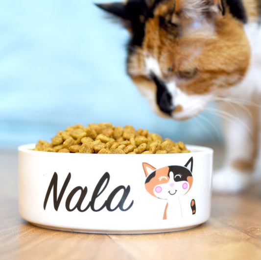 Custom Cat Bowls with Name & Breeds Design, Personalized Cat Bowl, New Cat Gift, Cat Food Bowl, Cat Water Bowl, Cat Bowl, Cat Lovers Gifts