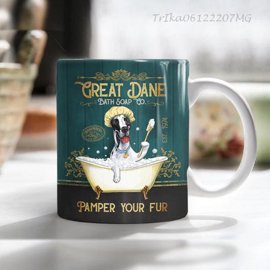 Great Dane Dog Coffee Company Mug, Vintage Dog Mug, Great Dane Dad, Great Dane Mom Mug, Dog Coffee Mug, Dog Lover Gift, Pamper Your Fur