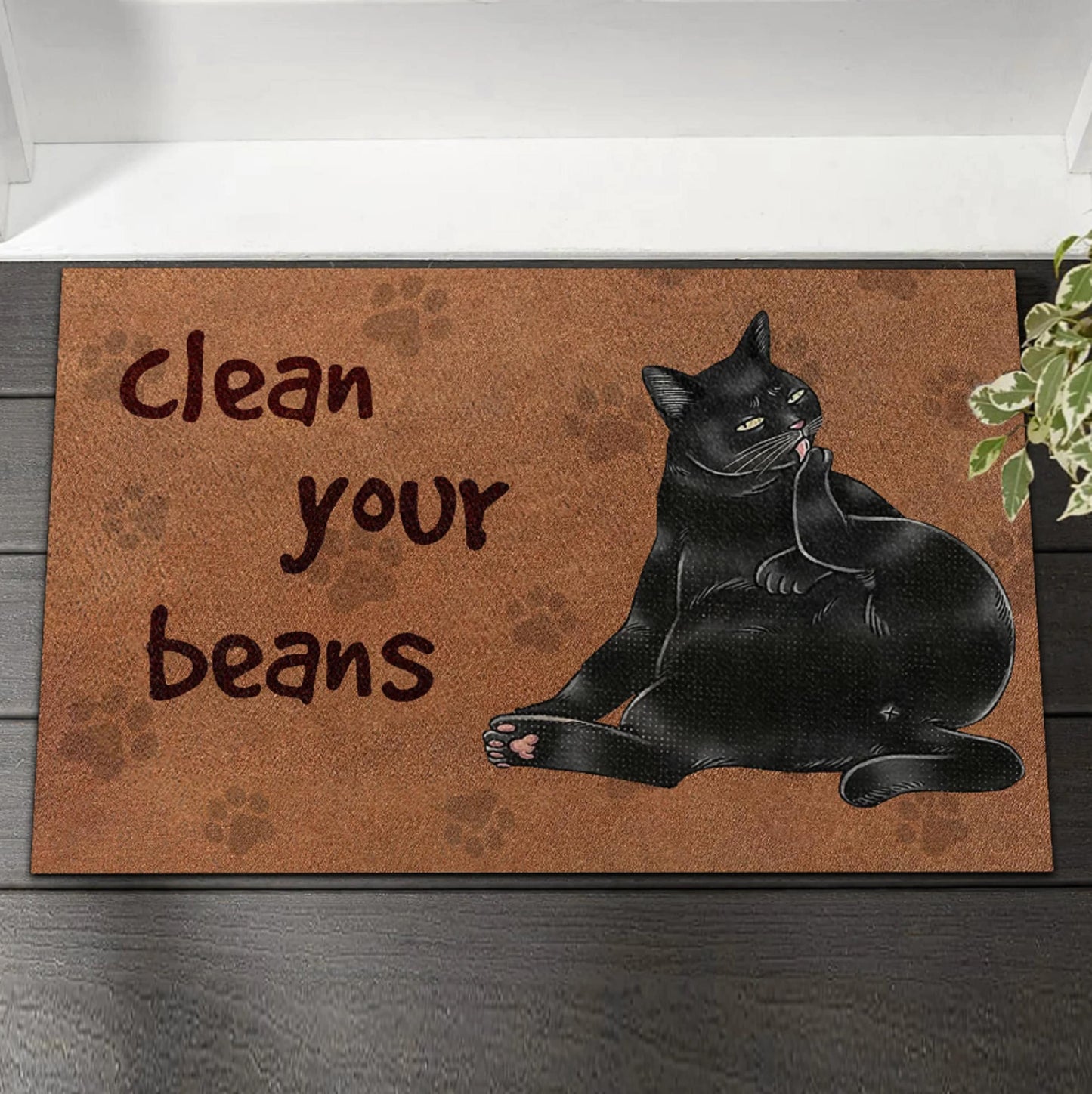 Clean Your Beans Personalized Doormat, Funny Welcome Home Mat, Cat Entrance Mat, Welcome Mat, Housewarming Gift, Cat Mom, Cat Dad Gift