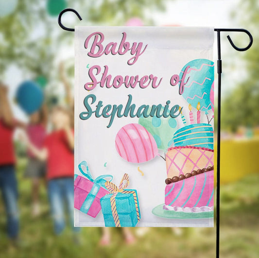 Personalized Baby Shower Garden Flag, Jungle Garden Flag, House Flag, Spring Garden Flag, Baby Shower Gift, Safari Animal, Party Flag