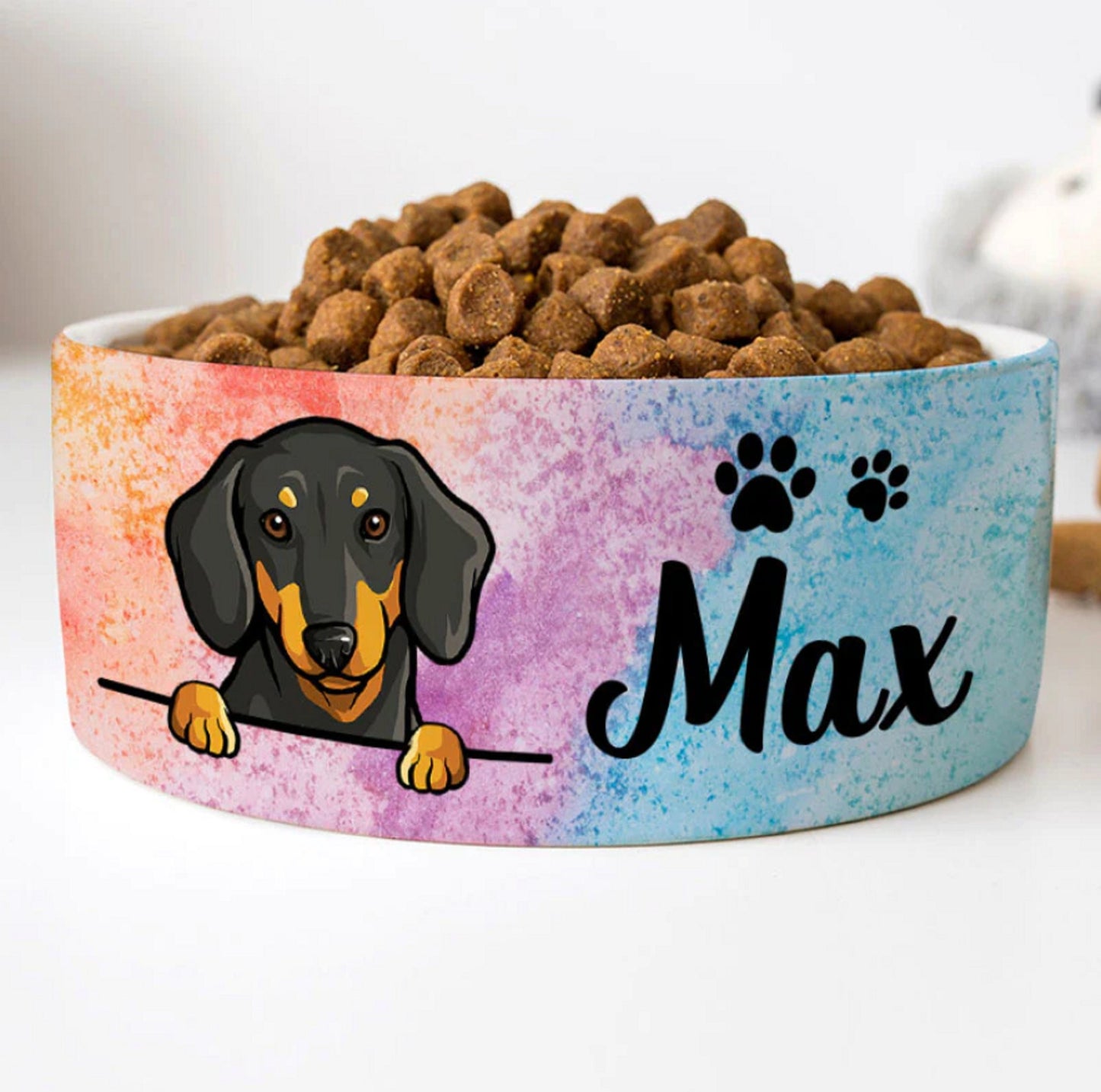 Custom Dog Bowls Galaxy Watercolor, Personalized Dog Bowl, New Dog Gifts, Dog Food Bowl, Dog Water Bowl, Pet Bowl, Custom Dog Lovers Gifts