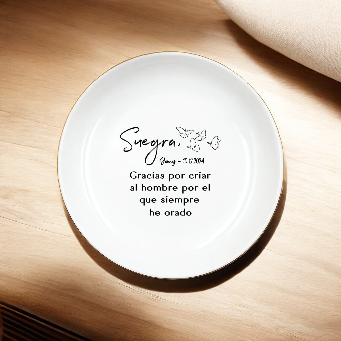 Personalized Spanish Ring Dish Gift for Suegra | I Scented Candle - Personalized Regalo para Suegra