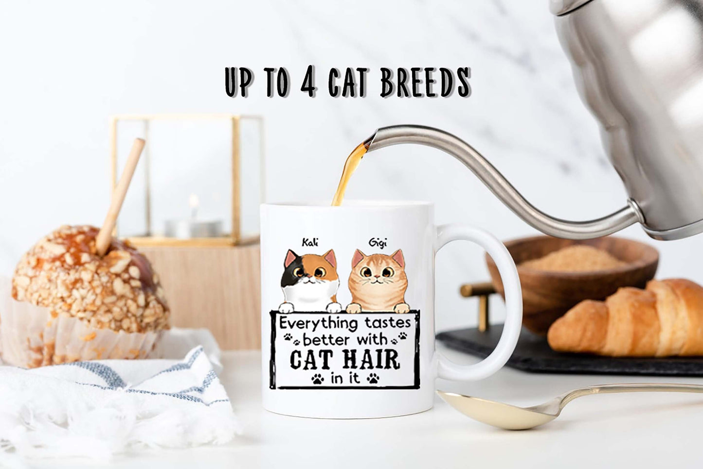 Custom Cat Mug Gift-Everything Tastes Better With Cat Hair Coffee Mug-Funny Cat Lover Gift-Custom Cat Lover Gift Idea-Cat Dad Cat Mom Gift