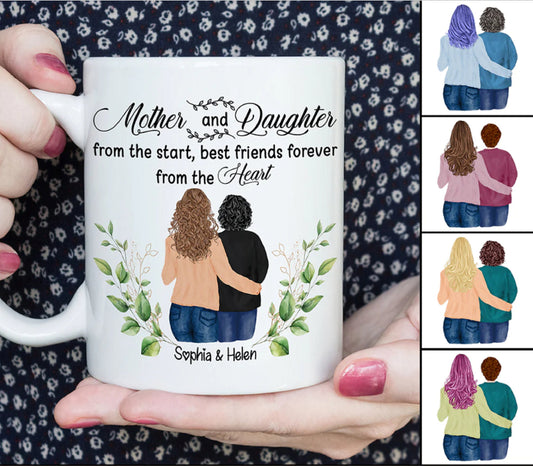 Mother And Daughter Best Friend Forever Personalized Mug, Mother Daughter Gift, Stepmom Gift, Mother in Law Gift, Long Distance State Mug