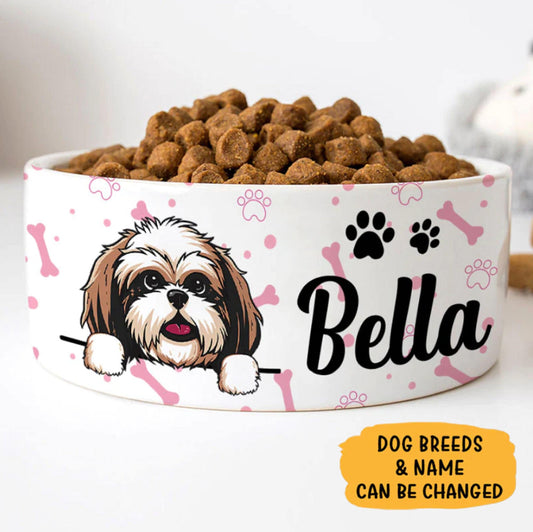 Custom Dog Bowls with Paw, Personalized Dog Bowl, New Dog Gift, Dog Food Bowl, Dog Water Bowl, Pet Bowl, Dog Lovers Gift, Funny Dog Gift