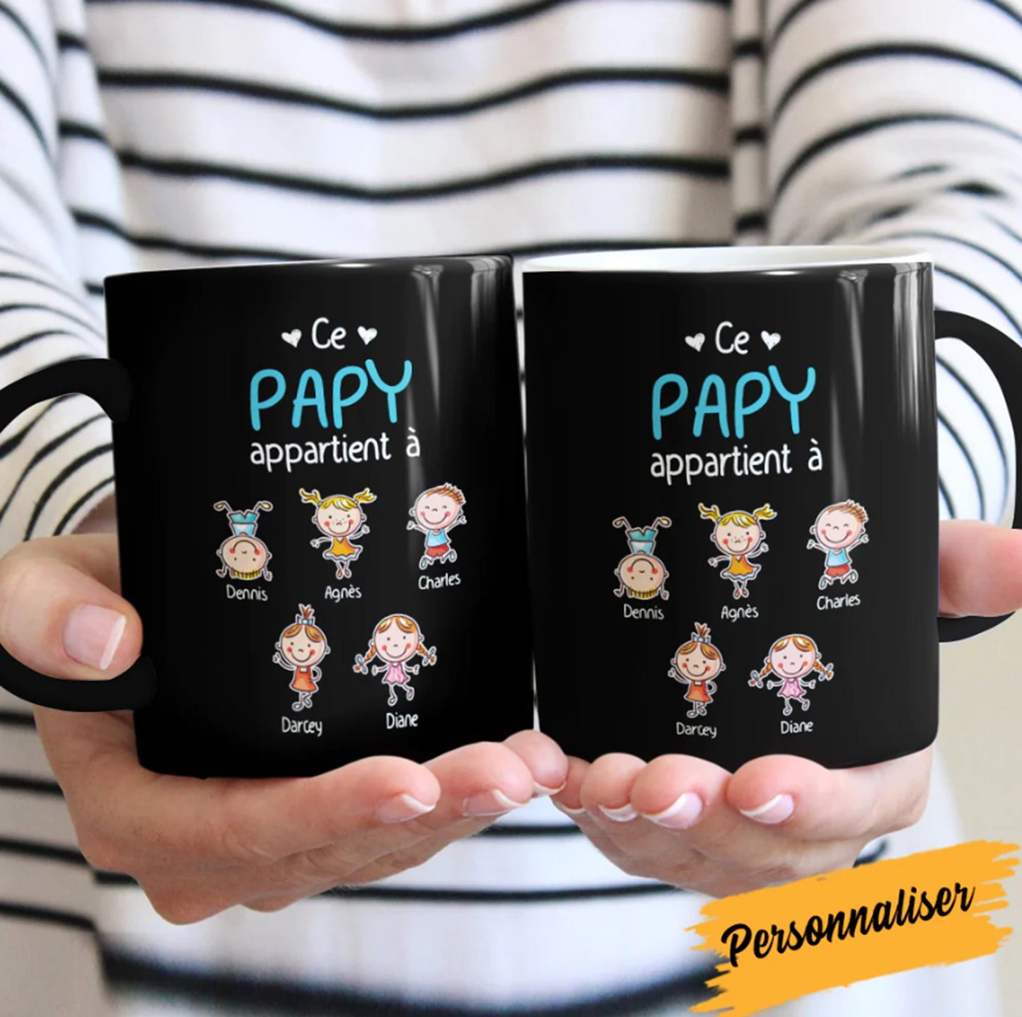 Papy Mamie French Personalized Mug, Grandpa Grandma Mug, Custom Grandma Mug, Great Grandma Cup, Great Grandma, Grandparents Mug Set