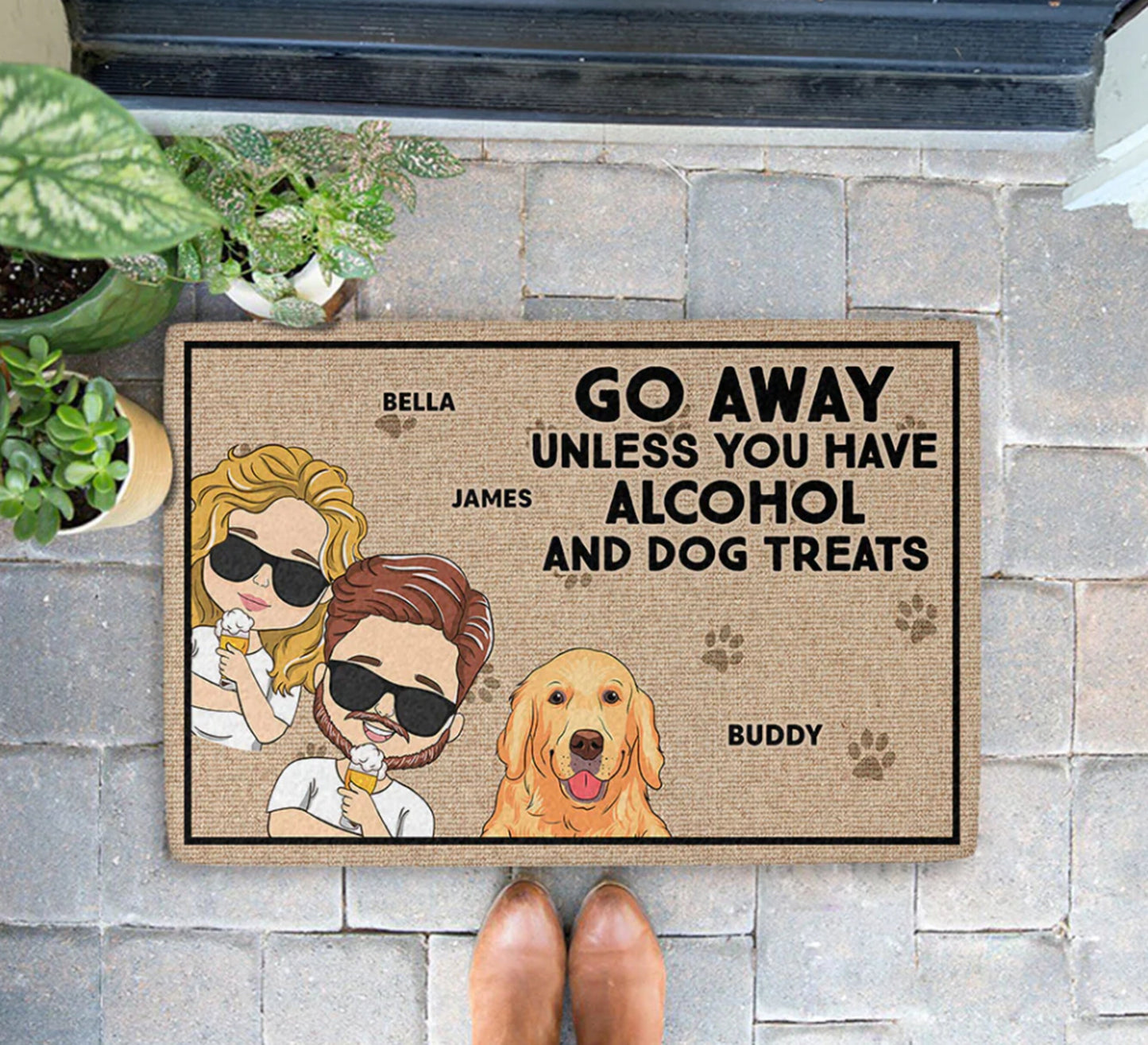 Go Away Unless You Have Dog Treats Custom Doormat, Dog Entrance Mat, Dog Welcome People Mat, Dog Personalized Decorative Mat, New Dog Gifts