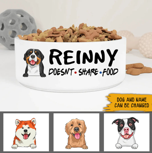 Custom Dog Bowls with Name & Breeds Design, Personalized Dog Bowl, New Dog Gift, Dog Food Bowl, Dog Water Bowl, Pet Bowl, Dog Lovers Gift