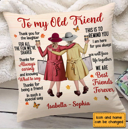 To My Best Friend Bestie Personalized Pillow, Sisters Pillow, Best Friend Long Distance Gift, Friendship Pillowcase, Miles Apart Pillow