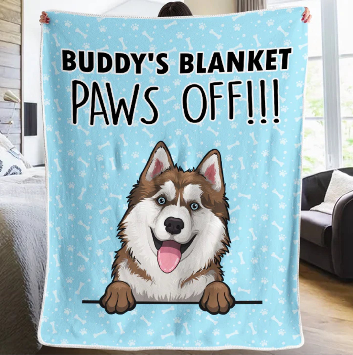 Custom Dog Blanket, Dog Photo Throw Blanket, Dog Mom Gift, Dog Face and Name Blanket, Dog Lover Gift, Dog Face Blankets, Puppy Name Blankets