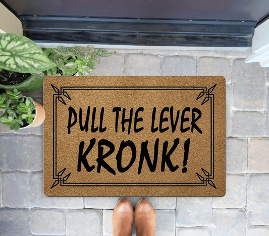 Pull The Lever Kronk Doormat, Funny Doormat, Funny Welcome Mat Gift, Front Doormat, Closing Gift, Entryway Doormat, Anti-slip Floor Area Rug