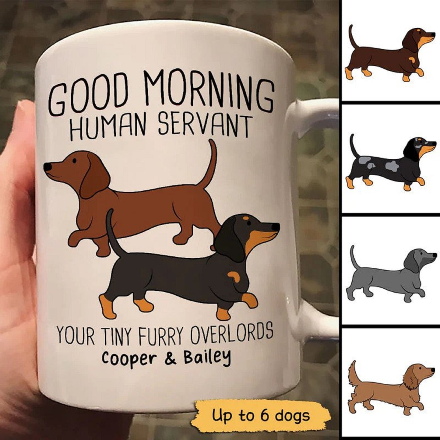 Personalized Dog Coffee Mug, Your Tiny Furry Overlords, Custom Dog Mug, Dog Lover Mug, Gift for Dog Lovers, Mom/Dad Pet Mug, Funny Dog Mug