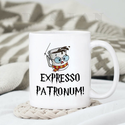 Expresso Patronum Personalized Coffee Mug, Custom Coffee Mug, Funny Coffee Cup, Gift For Friends, Witches Movies Mug, Gryfindor