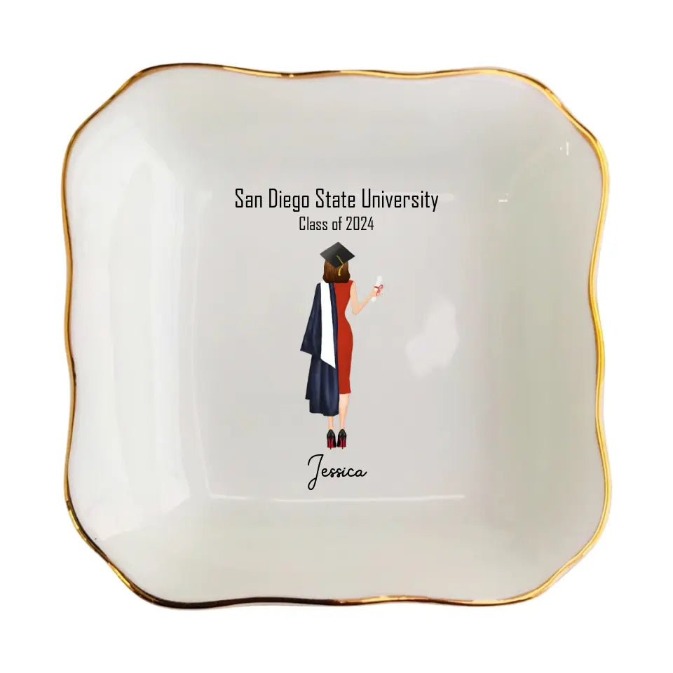 Personalized Graduation Ring Dish | Custom Name & Degree Keepsake | Unique Gift for Graduates