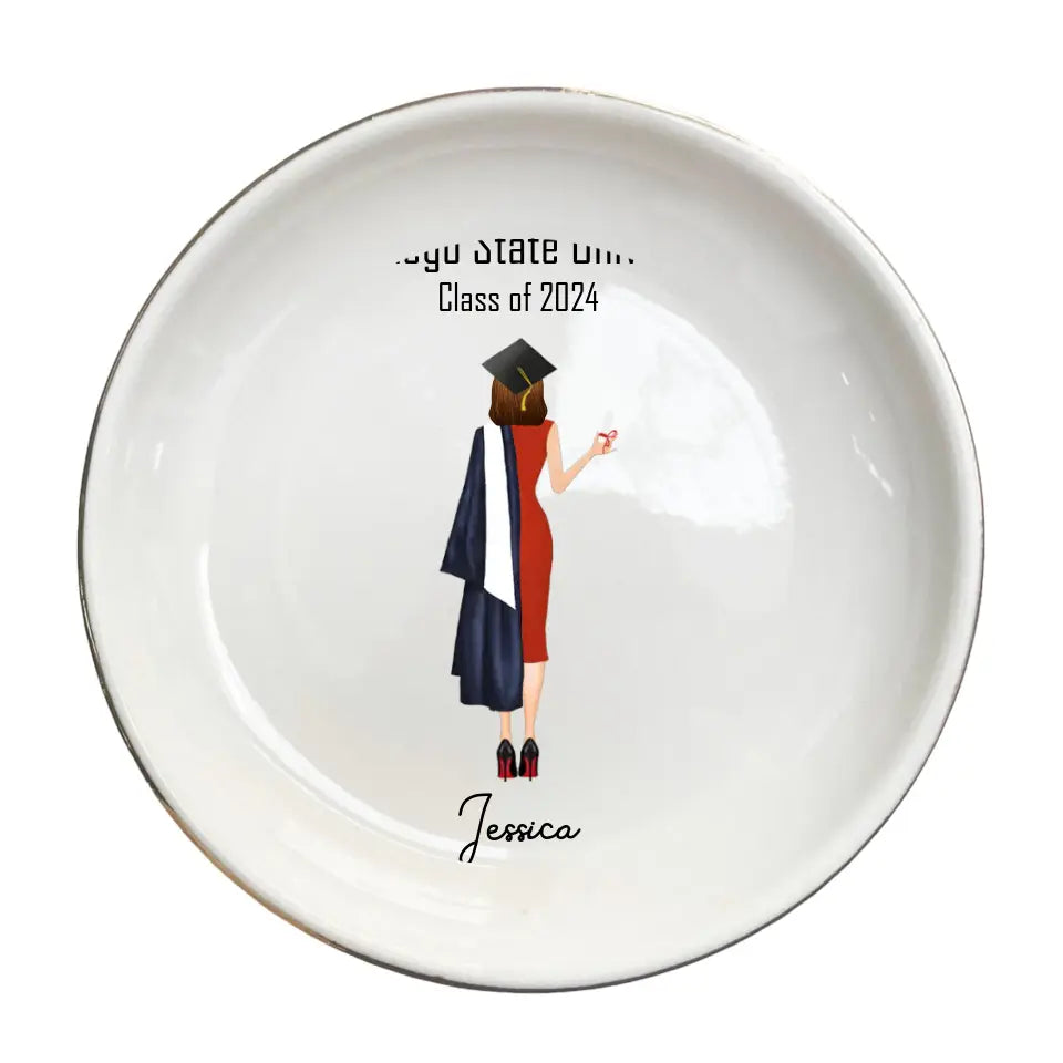 Personalized Graduation Ring Dish | Custom Name & Degree Keepsake | Unique Gift for Graduates