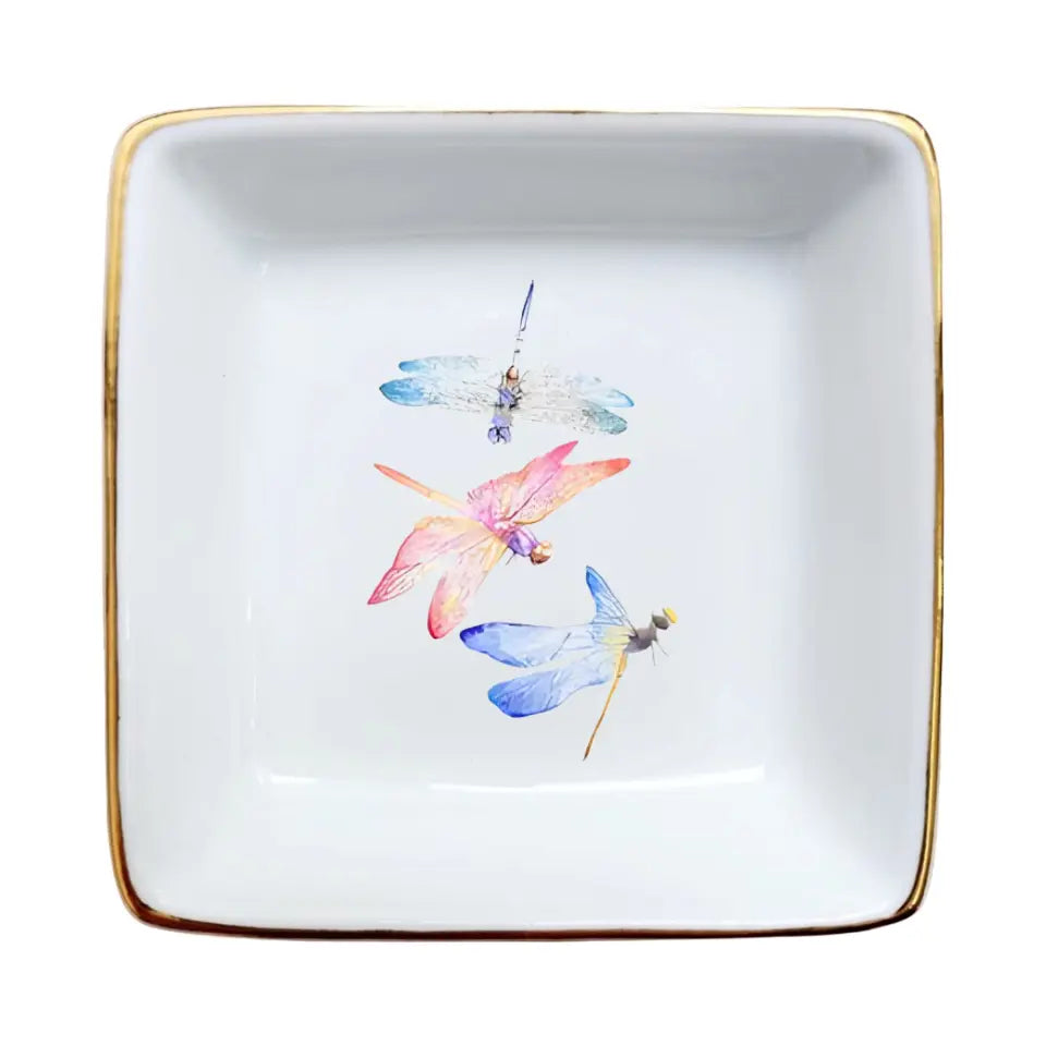 Dragonfly Ring Dish | Unique Dragonfly Gifts | Personalized Jewelry Tray for Dragonfly Lovers