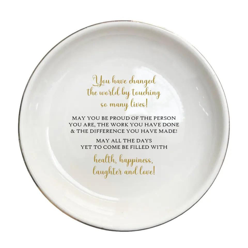 Retirement Ring Dish | Meaningful Farewell Gift for Women | Coworker & Friend Retirement Keepsake - Never Forget The Difference You Have Made