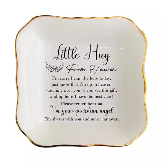 Little Hug From Heaven Personalized Ring Dish-Baby Loss Gift-Infant Loss Gift-Encouragement Gift-Guardian Angel Jewelry Dish-Sympathy Gift