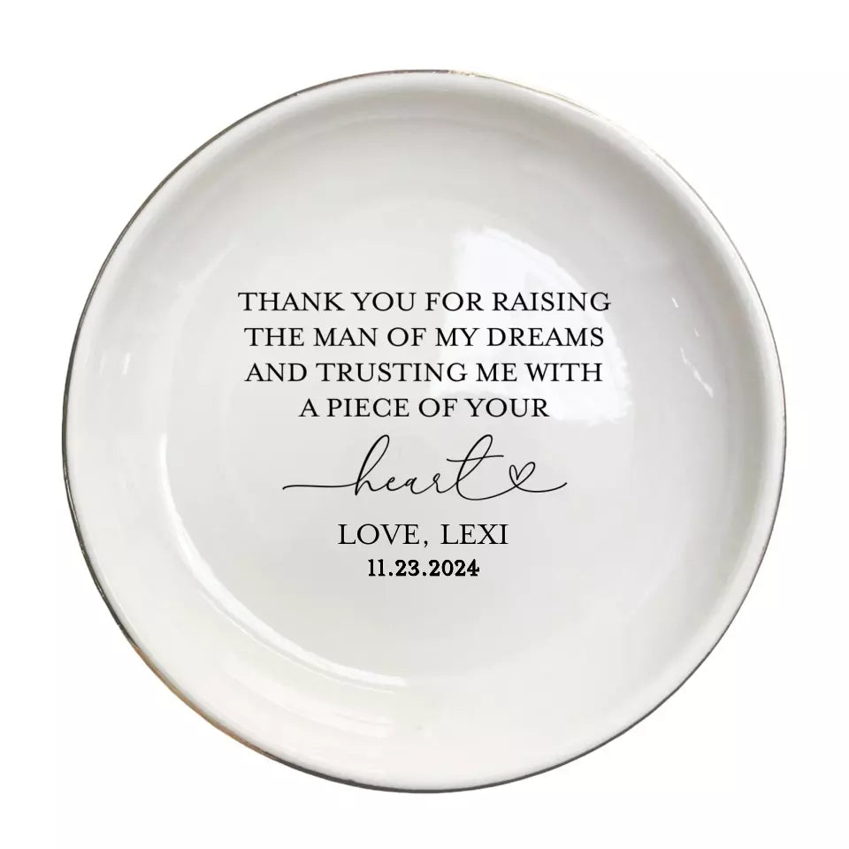 Thank You For Raising The Man of My Dreams Ring Holders - Future Mother In Law Gift Ring Dish