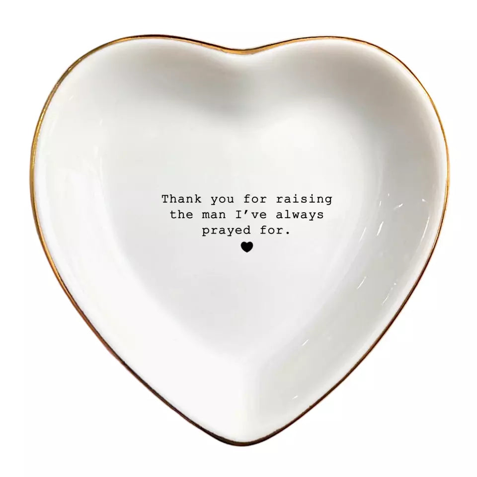 Bat Trang Ceramic Jewelry Tray - Thank You For Raising The Man I've Always Prayed For Dish - Mother of The Groom Gifts From Bride - Mother In Law Gifts - Mother Of Groom Gifts