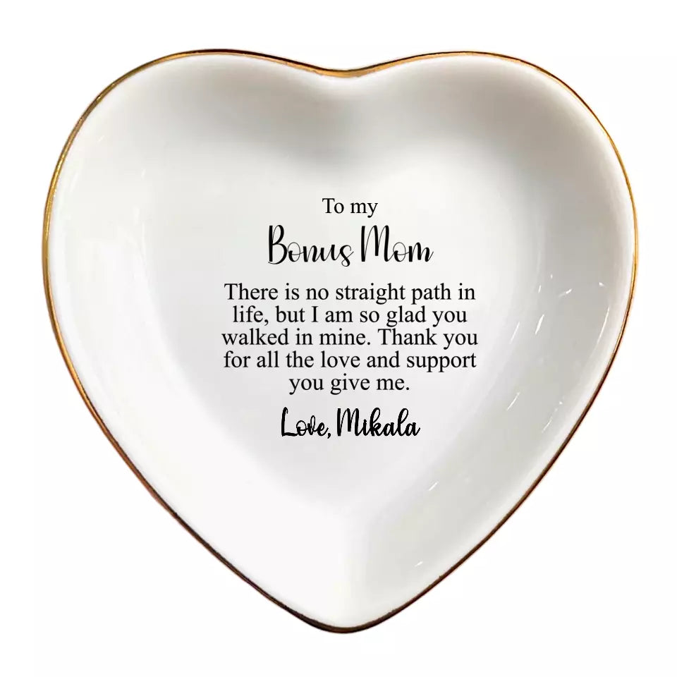 Bonus Mom Gift Ring Dish - Jewelry Dish for Stepmom - Mother of the Groom & Mother-in-Law Wedding Gift - Appreciation Keepsake