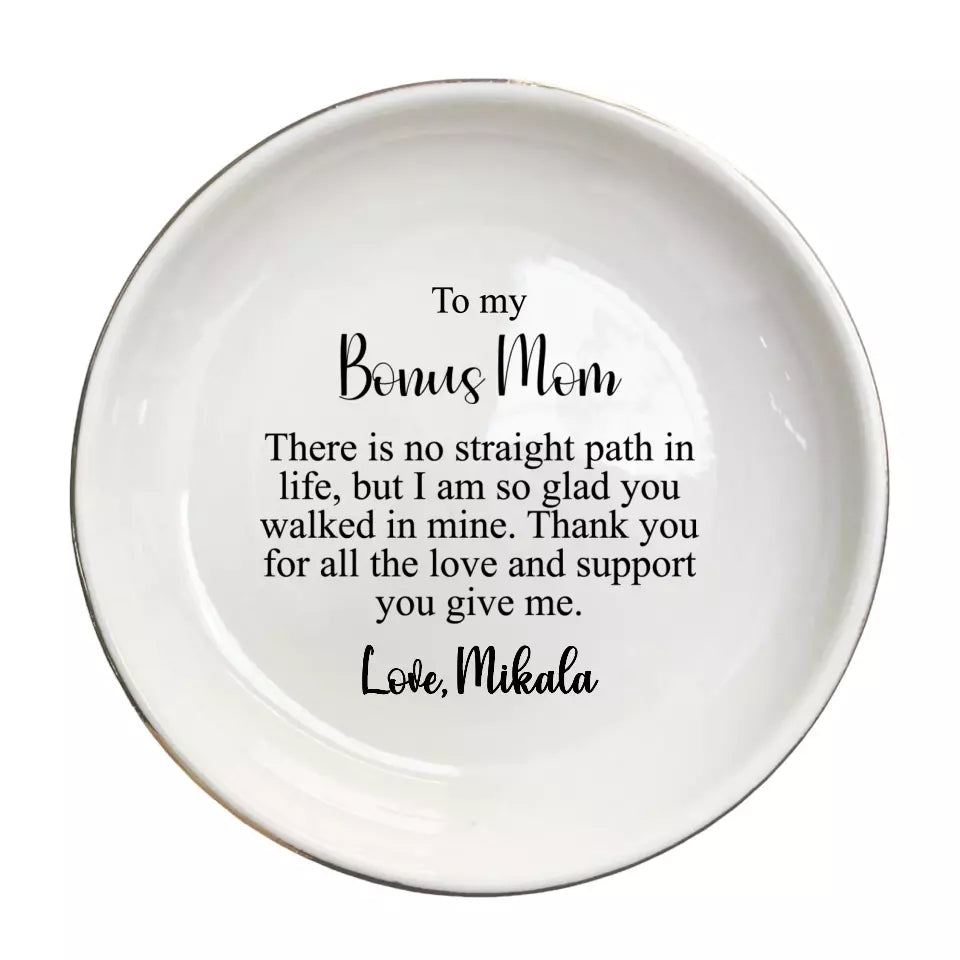 Bonus Mom Gift Ring Dish - Jewelry Dish for Stepmom - Mother of the Groom & Mother-in-Law Wedding Gift - Appreciation Keepsake