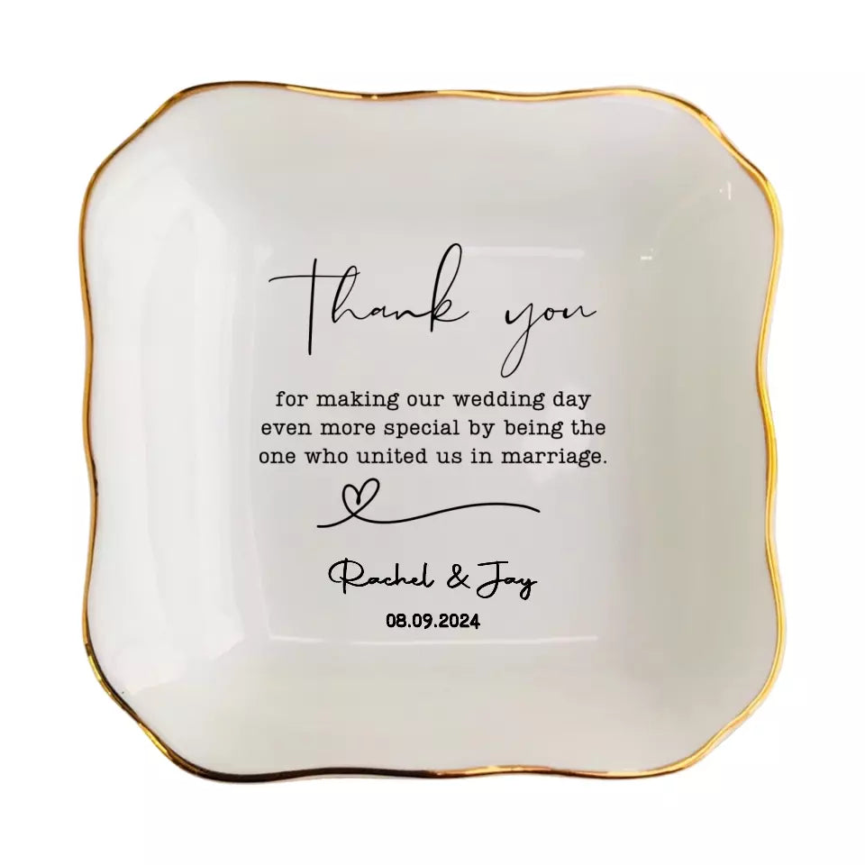 Wedding Officiant Gift - Officiant Ring Dish - Inspirational Thank You Gift for Women - Appreciation Keepsake
