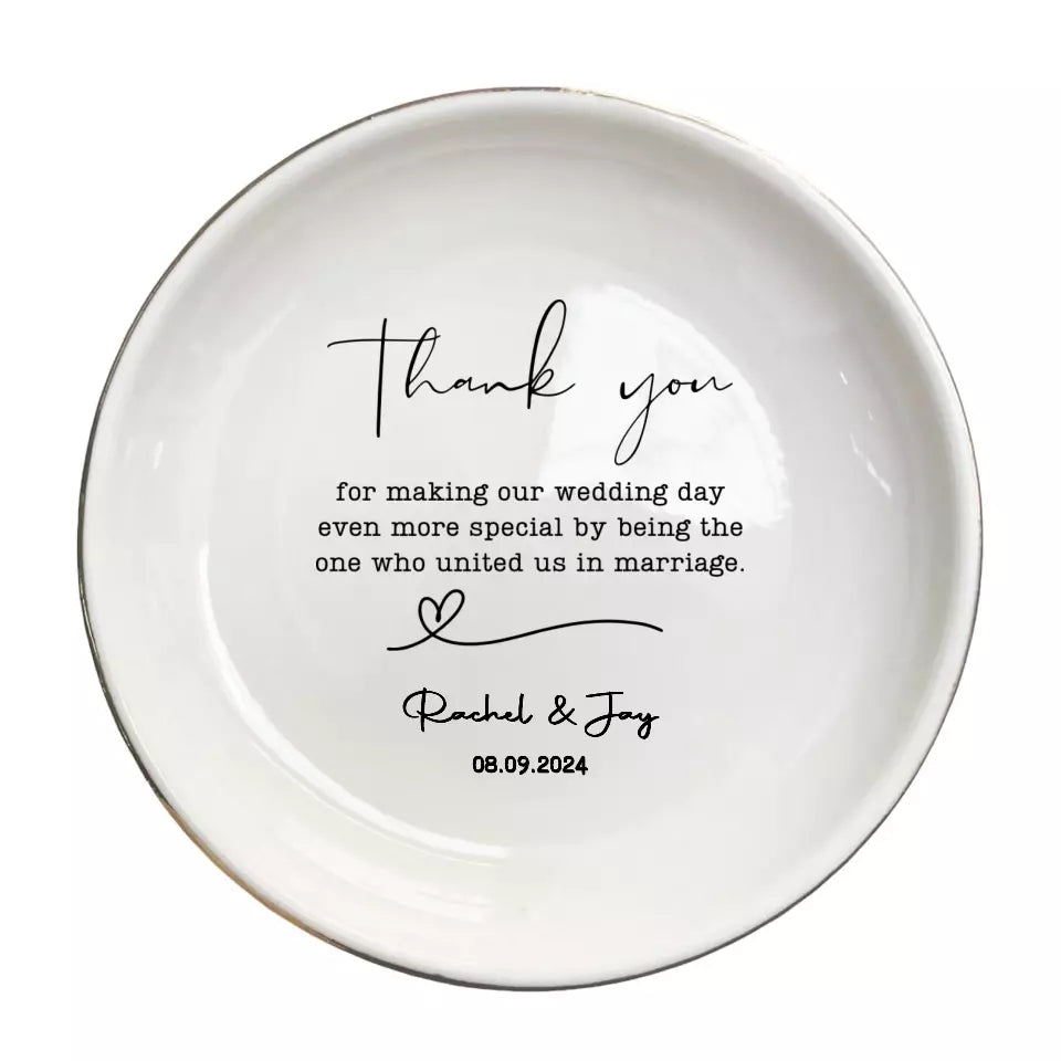 Wedding Officiant Gift - Officiant Ring Dish - Inspirational Thank You Gift for Women - Appreciation Keepsake