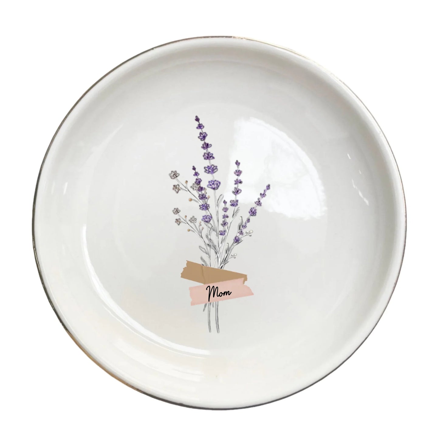 Custom Floral Trinket Tray - Personalized Ring Dish