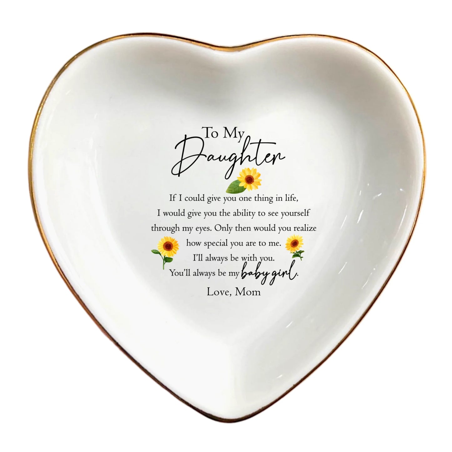 Ceramic Jewelry Dish for Daughter | Meaningful Wedding, Bridal Shower & Birthday Gift | To My Daughter Keepsake Dish