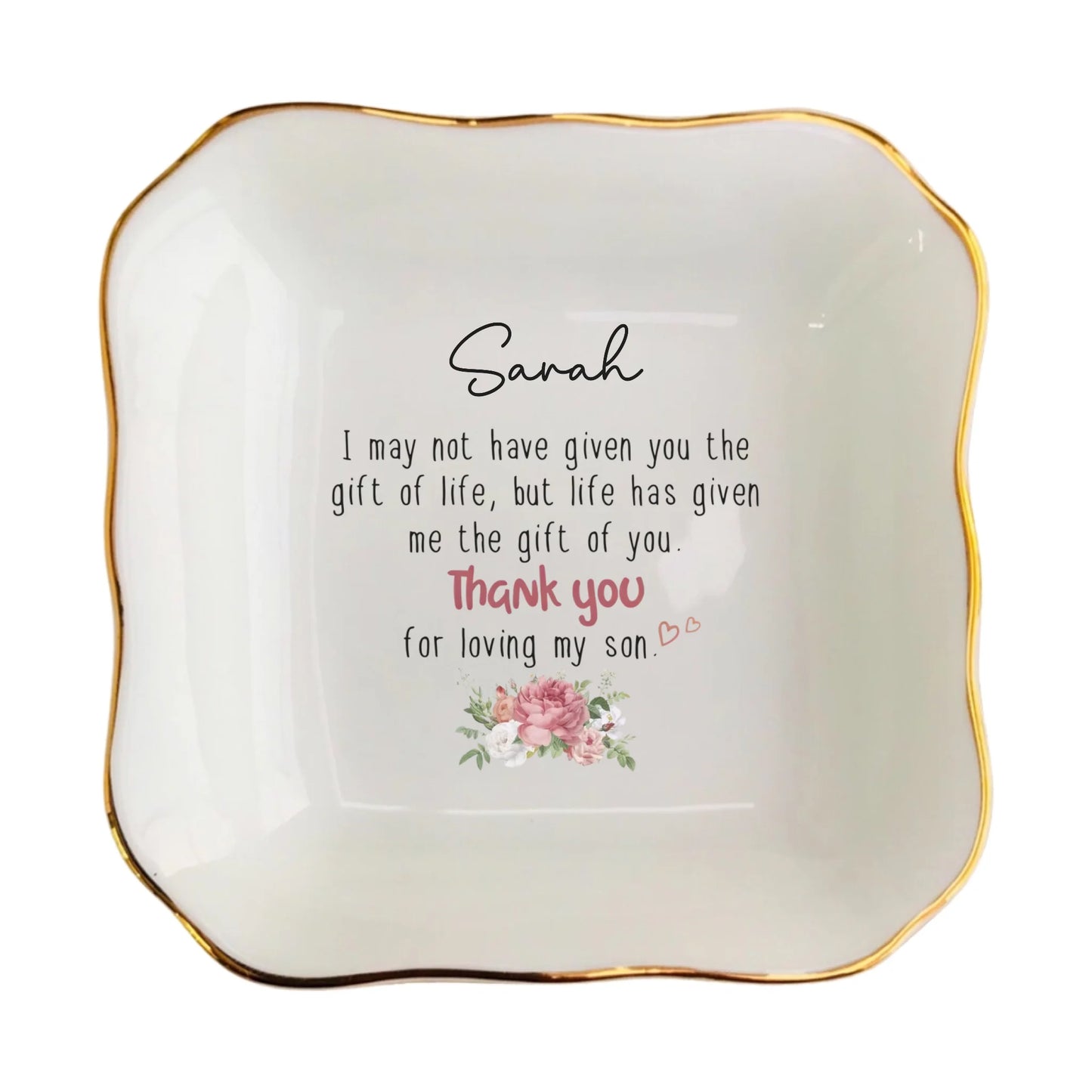 Customized Mother-in-Law Ring Dish | Wedding & Mother's Day Gift for MIL | Jewelry Trinket Tray
