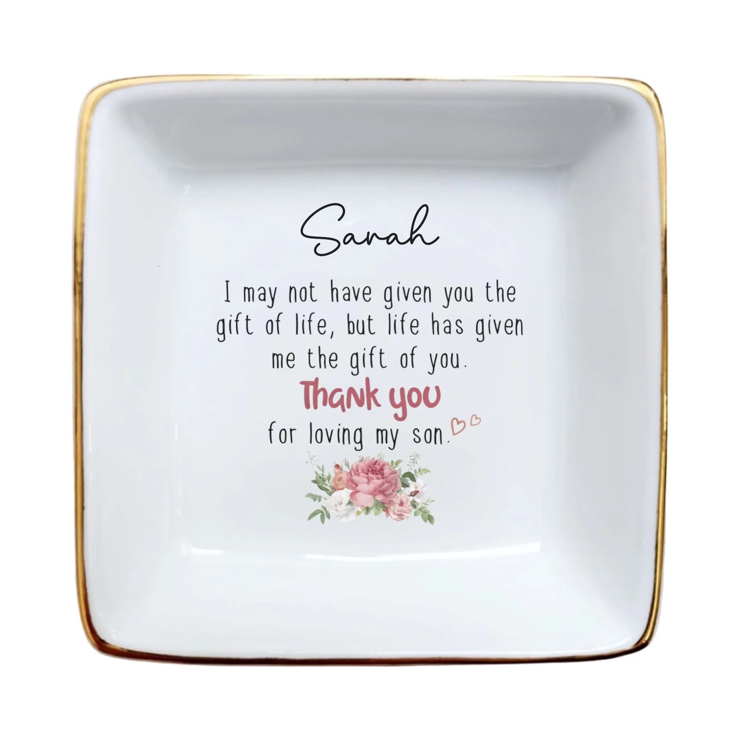 Customized Mother-in-Law Ring Dish | Wedding & Mother's Day Gift for MIL | Jewelry Trinket Tray
