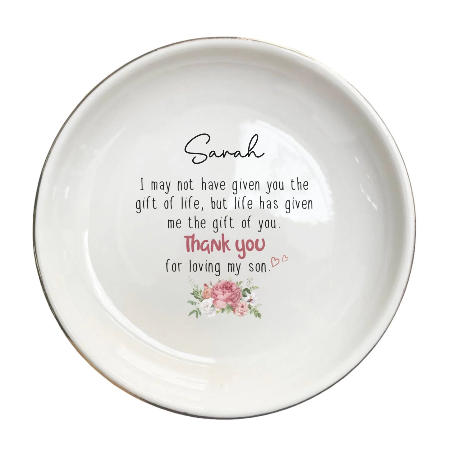 Customized Mother-in-Law Ring Dish | Wedding & Mother's Day Gift for MIL | Jewelry Trinket Tray