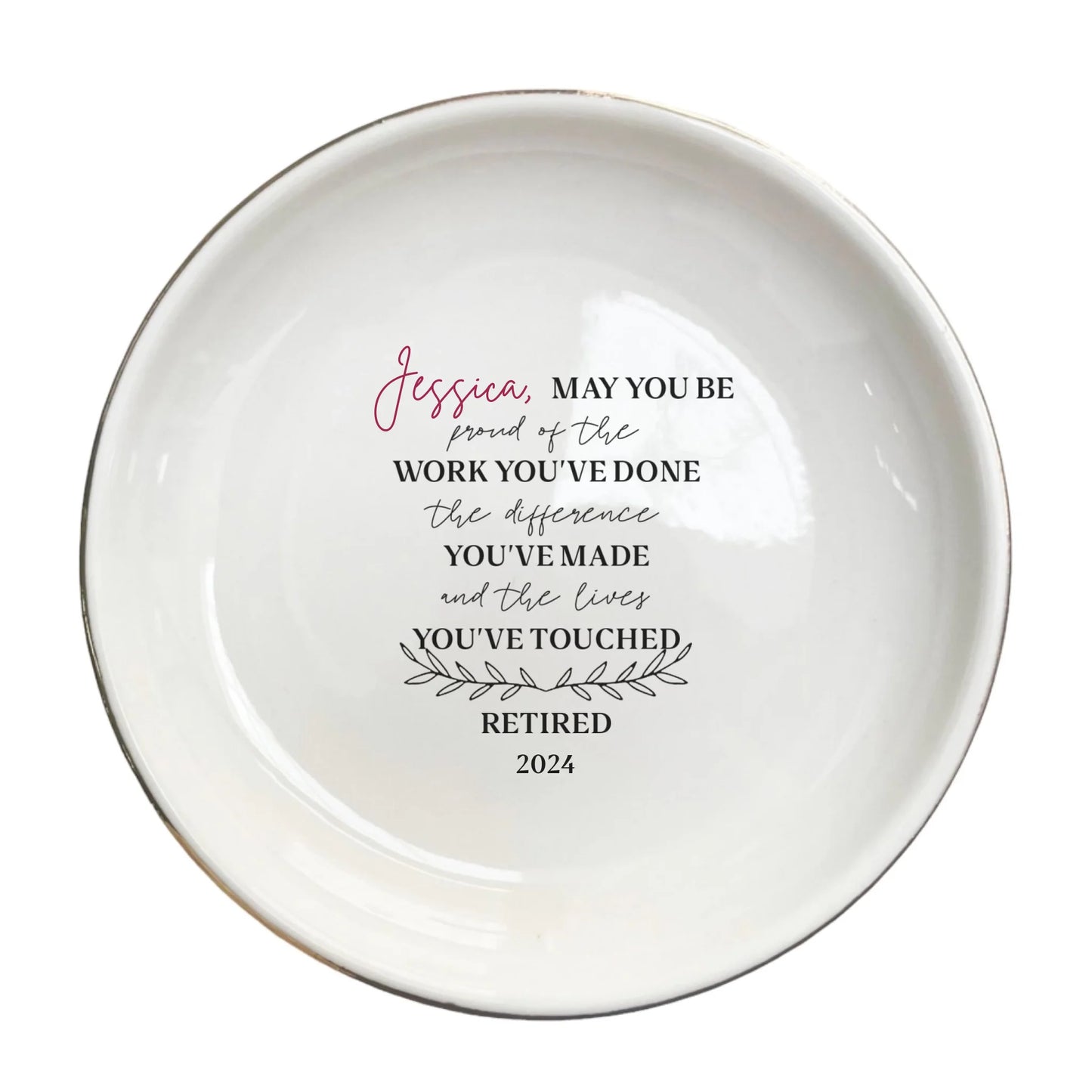 Inspirational Retirement Ring Dish | Meaningful Farewell Gift for Women | Jewelry Trinket Tray for Coworkers & Friends
