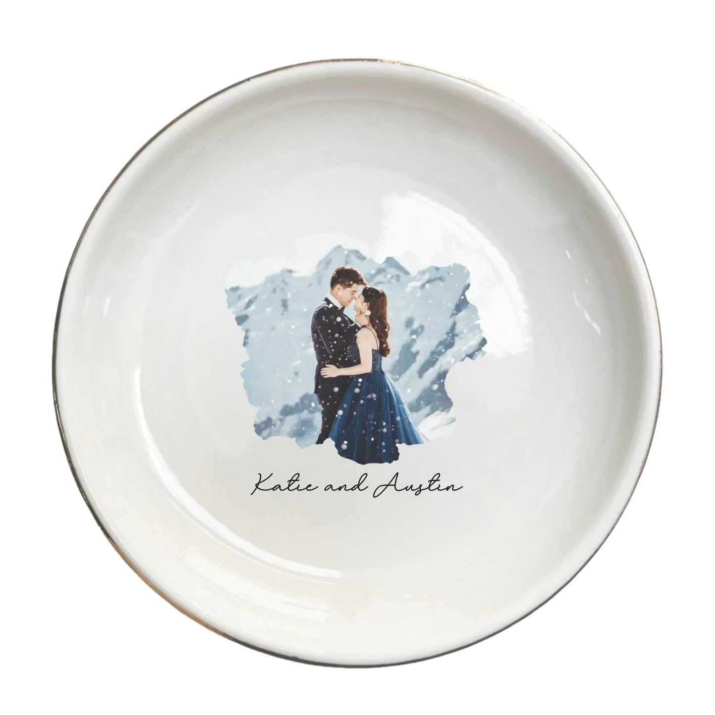 Custom Photo Ring Trinket Dish | Personalized Jewelry Tray Gift, Christmas Gift For Mom, Anniversary Gift For Wife,  Wedding Gift