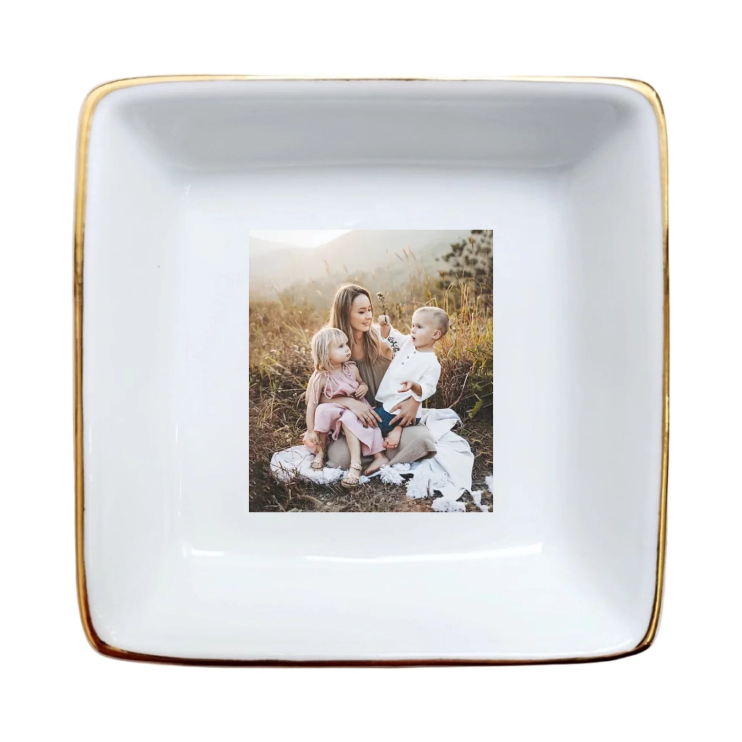 Custom Photo Jewelry Dish | Personalized Ring Dish Holder | Gift for Mom & Women