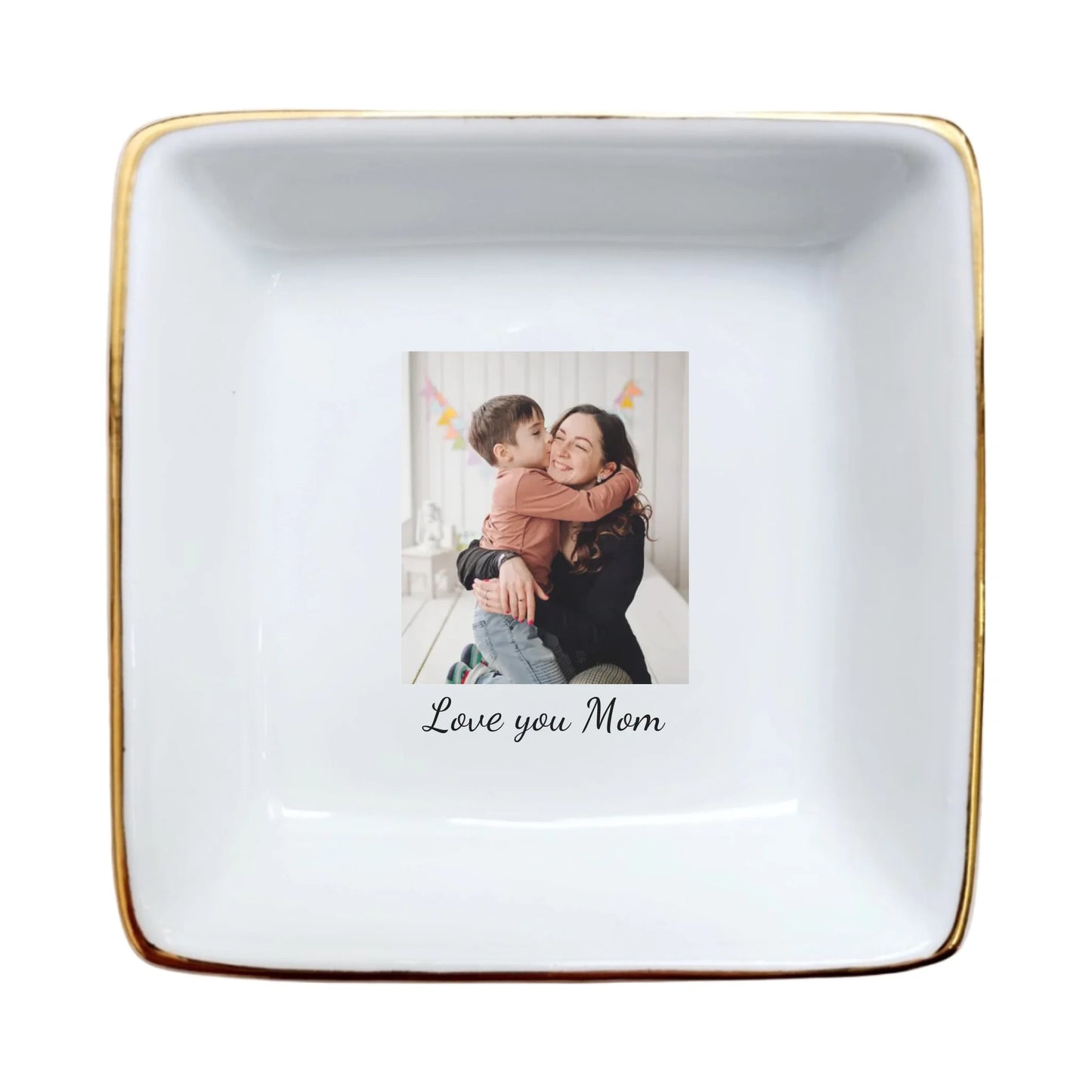 Custom Photo Trinket Tray | Personalized Jewelry Storage Gift for Mom, Daughter, Sister & Family