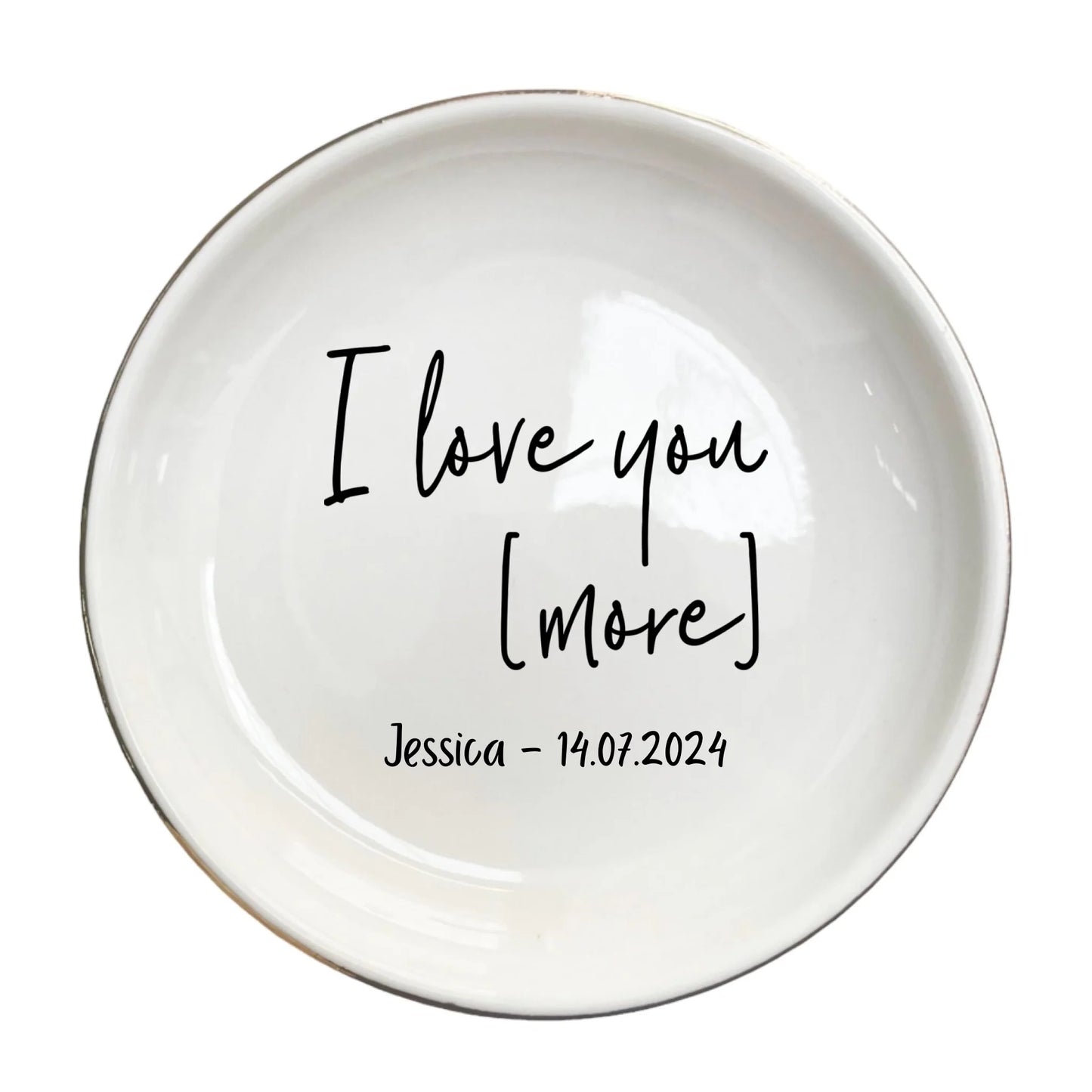 Personalized  Ring Dish | I Love You More Jewelry Dish | Wedding, Valentine & Birthday Gift for Couples