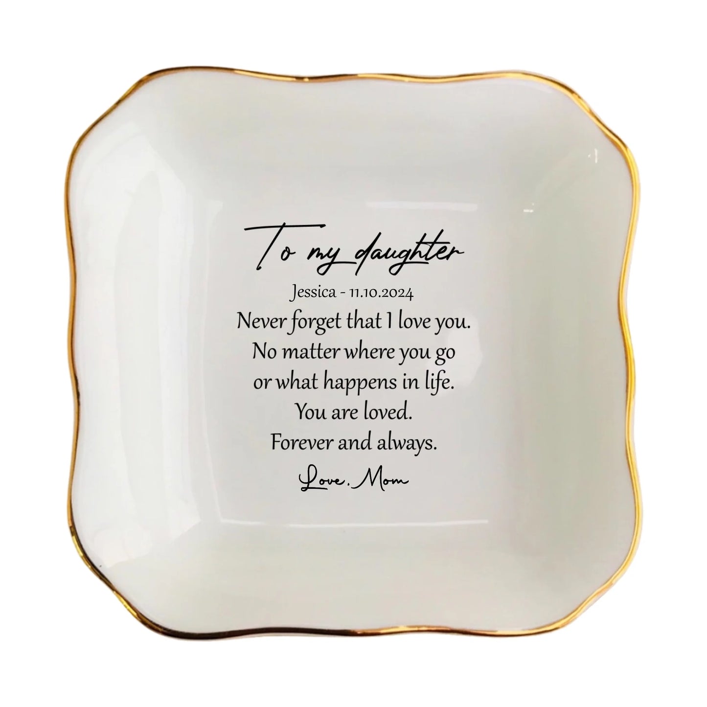 Custom Ceramic Ring Dish | Meaningful Gift for Daughter, Daughter-in-Law & Stepdaughter