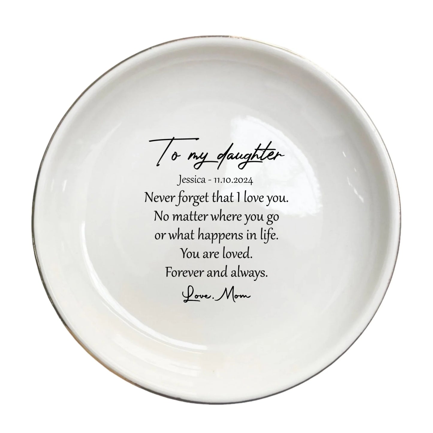 Custom Ceramic Ring Dish | Meaningful Gift for Daughter, Daughter-in-Law & Stepdaughter