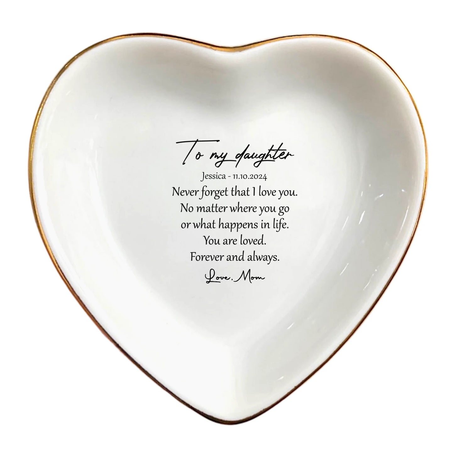 Custom Ceramic Ring Dish | Meaningful Gift for Daughter, Daughter-in-Law & Stepdaughter