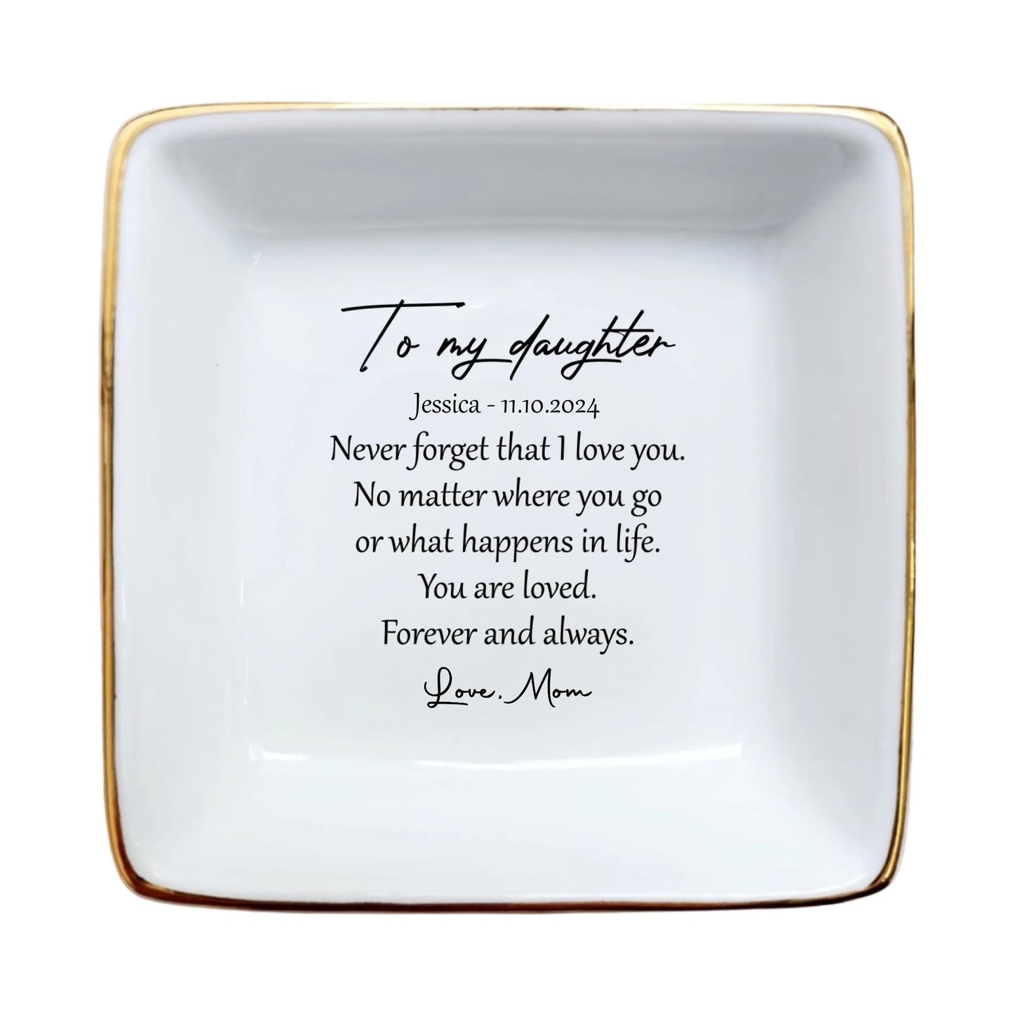 Custom Ceramic Ring Dish | Meaningful Gift for Daughter, Daughter-in-Law & Stepdaughter