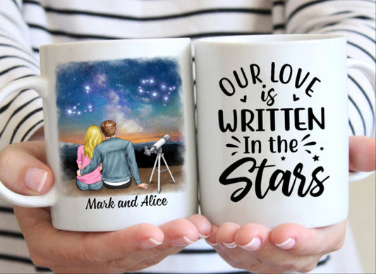 Our Love Is Written In The Stars Personalized Coffee Mug, Mugs For Couples, Engagement Gift For Couples, Husband Gift, Anniversary Gift