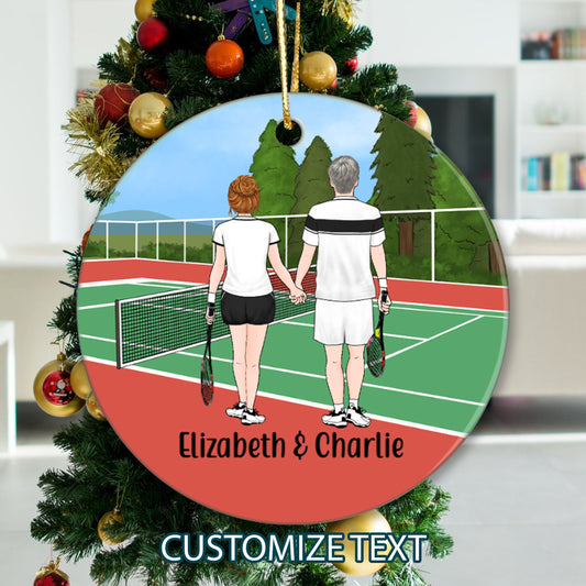 Tennis Partners for Life Personalized Couples Ornament, Gift for Tennis Player, Engagement Keepsake, Couples Xmas Gift, Funny Tennis Gift