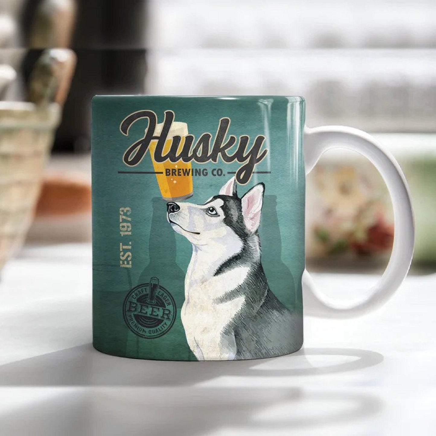 Husky Dog Brewing Company Mug, Vintage Husky Dog Mug For Dog Lovers, Mom Dog Mug,Dad Dog Mug, Gift For Dog Lover, Funk and Soul
