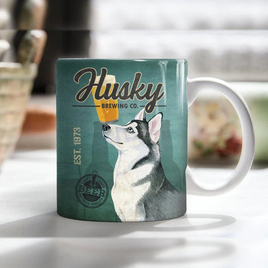 Husky Dog Brewing Company Mug, Vintage Husky Dog Mug For Dog Lovers, Mom Dog Mug,Dad Dog Mug, Gift For Dog Lover, Funk and Soul