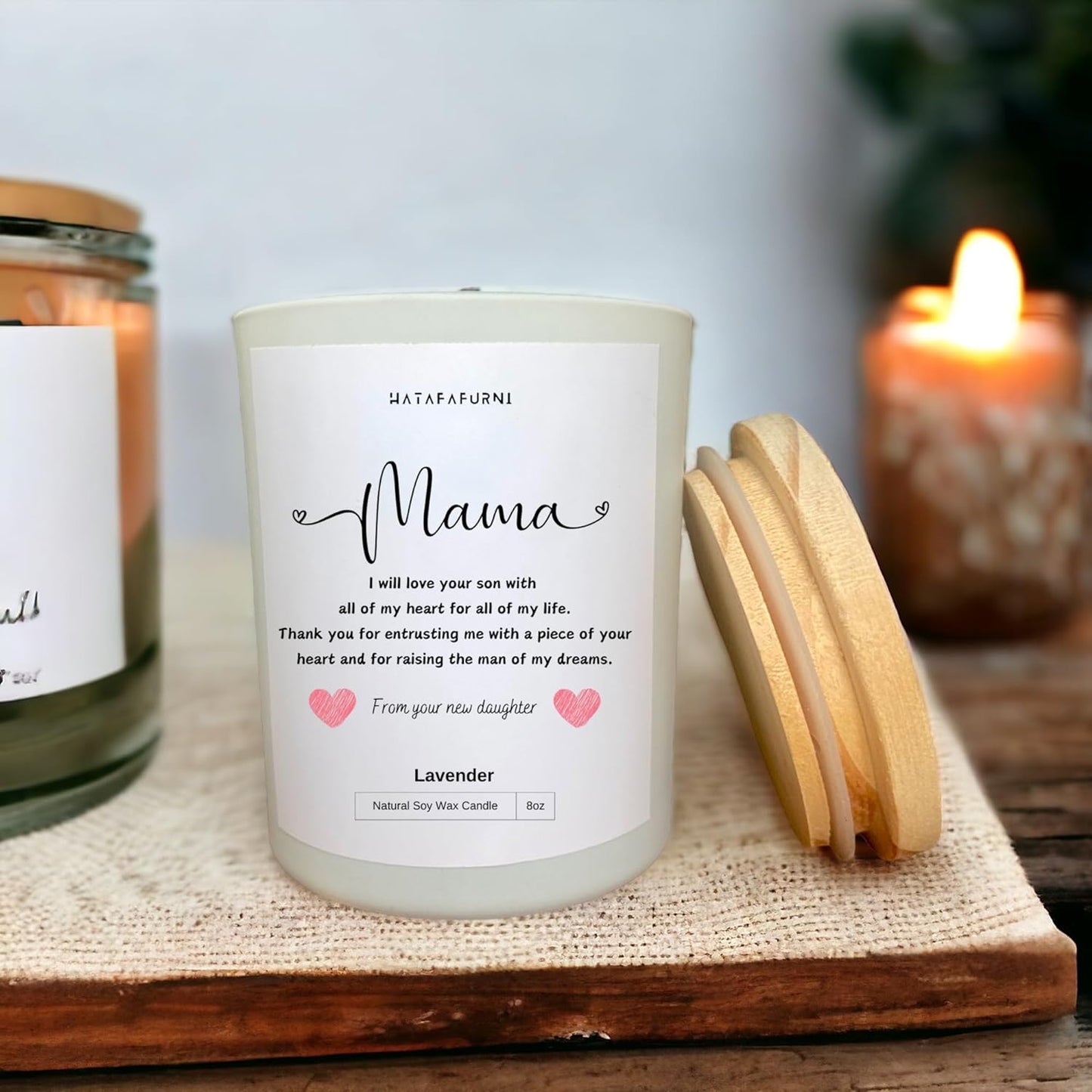 Mama, Thank you - Candle Gifts for Mother of the Groom Gifts, Wedding Candle for Mother In Law - Lavender Scented Candle 8oz