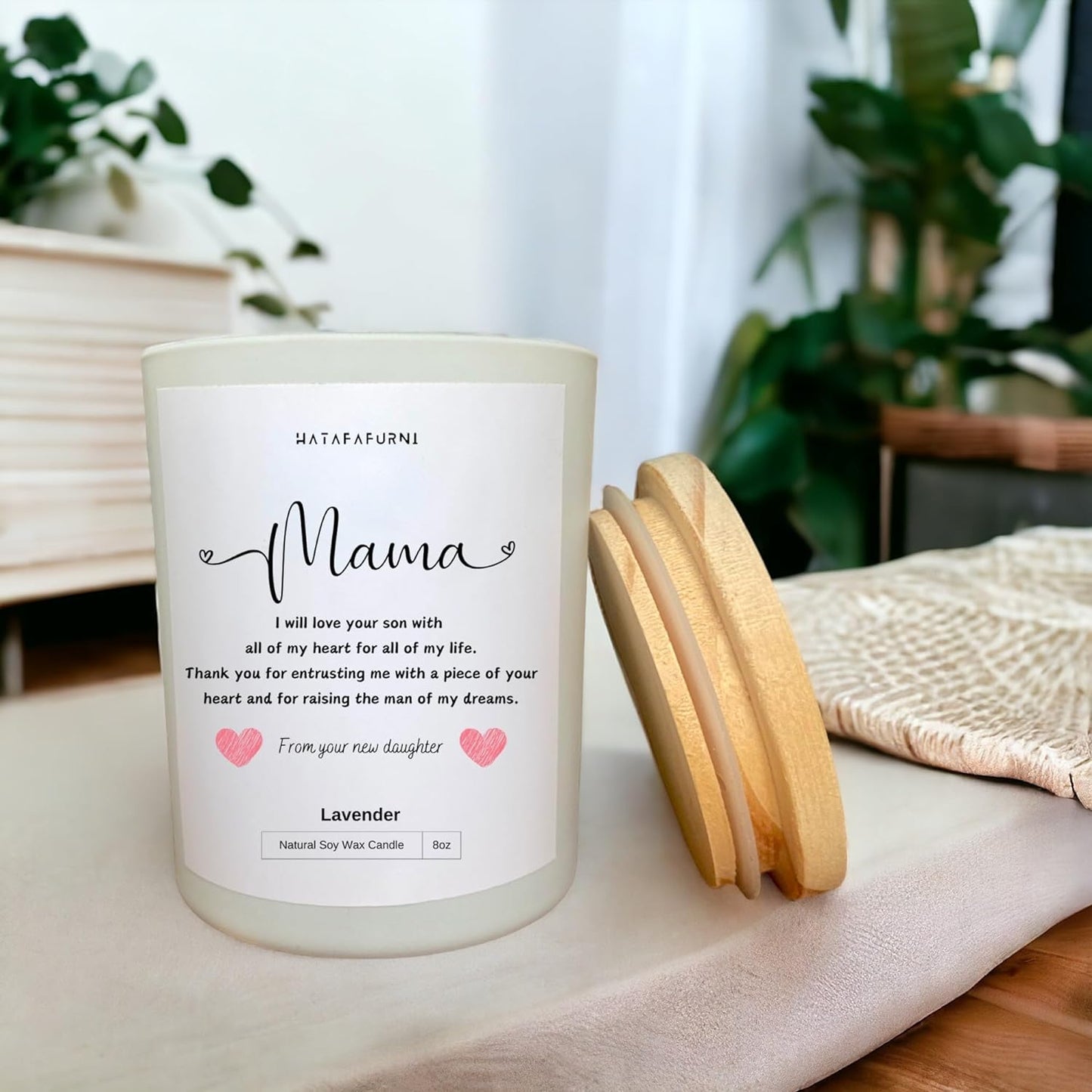 Mama, Thank you - Candle Gifts for Mother of the Groom Gifts, Wedding Candle for Mother In Law - Lavender Scented Candle 8oz